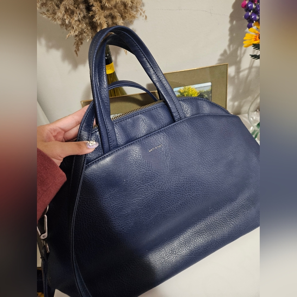 Navy Blue Matt & Nat Laptop Women's Bag - Picture 2 of 6